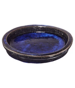 Keramik-Untersetzer Dang Für Blumentopf, Rund, Blau