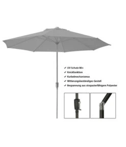 Dehner Schirm Milos, Rund, Ca. Ø294 Cm 16 Dehner Schirm Milos, Rund, Ca. Ø294 Cm -Gartenmöbel Store 2408086 WE FS 003 DehnerSchirmMilos