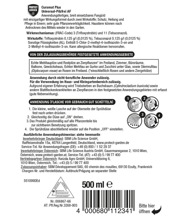 PROTECT GARDEN Curamat Plus Universal-Pilzfrei AF, 500 Ml 4 PROTECT GARDEN Curamat Plus Universal-Pilzfrei AF, 500 Ml – Bild 2