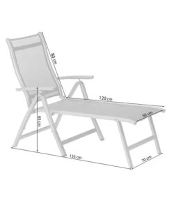 Dehner Gartenliege Chicago, Ca. B70/H72/T180 Cm -Gartenmöbel Store 4210258 WE FS 001 SkizzeLiegeChicagoNE