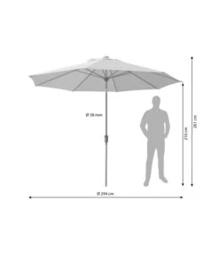 Dehner Schirm Milos, Rund, Ca. Ø294 Cm 17 Dehner Schirm Milos, Rund, Ca. Ø294 Cm -Gartenmöbel Store 4211819 WE BG 001 SchirmMilosHellbraun