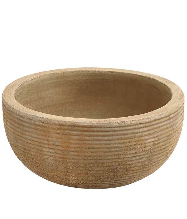Dehner Terrakotta-Schale Rillen, Rund, Antik-braun 3 Dehner Terrakotta-Schale Rillen, Rund, Antik-braun