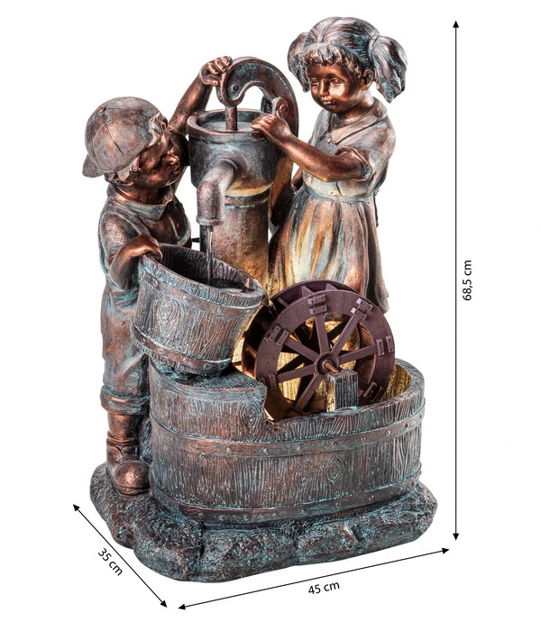 Dehner Polyresin-Gartenbrunnen Lea Und Leon, Ca. B45/H68,5/T35 Cm 8 Dehner Polyresin-Gartenbrunnen Lea Und Leon, Ca. B45/H68,5/T35 Cm – Bild 6
