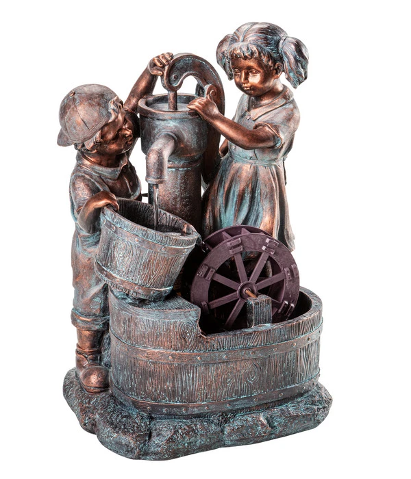 Dehner Polyresin-Gartenbrunnen Lea Und Leon, Ca. B45/H68,5/T35 Cm 3 Dehner Polyresin-Gartenbrunnen Lea Und Leon, Ca. B45/H68,5/T35 Cm