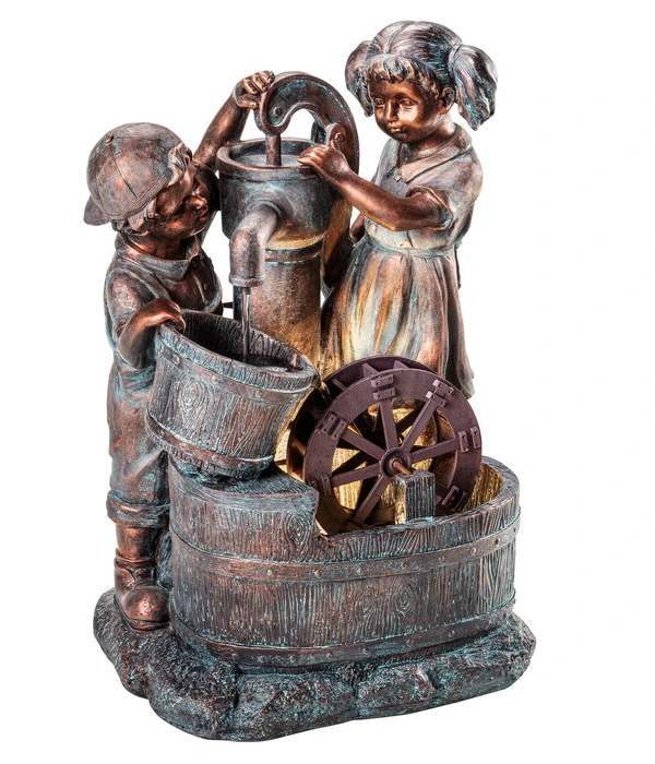 Dehner Polyresin-Gartenbrunnen Lea Und Leon, Ca. B45/H68,5/T35 Cm 4 Dehner Polyresin-Gartenbrunnen Lea Und Leon, Ca. B45/H68,5/T35 Cm – Bild 2