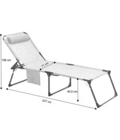 Dehner Gartenliege Mallorca, Ca. B71/H106/T227 Cm -Gartenmöbel Store 4498341 4418174 4498101 4498176 WE FS 002 LiegeMallorcaSkizze