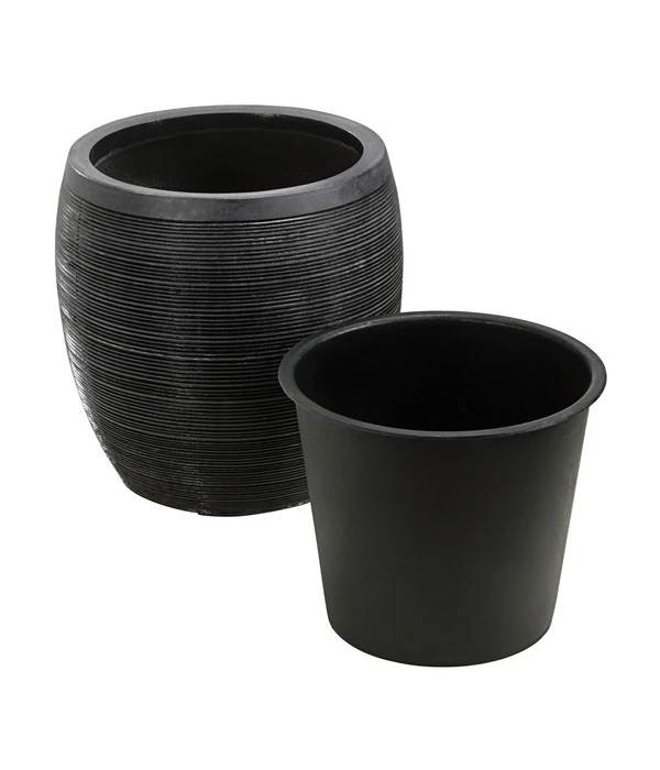 Dehner Polystone-Topf Singapur, Rund, Anthrazit 7 Dehner Polystone-Topf Singapur, Rund, Anthrazit – Bild 5