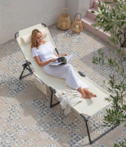 Dehner Gartenliege Mallorca, Ca. B71/H106/T227 Cm -Gartenmöbel Store 6635163 WE MO 001 LiegeMallorcaVanilla