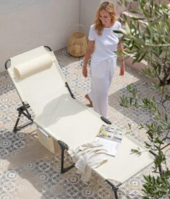 Dehner Gartenliege Mallorca, Ca. B71/H106/T227 Cm -Gartenmöbel Store 6635163 WE MO 002 LiegeMallorcaVanilla