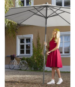 Dehner Schirm Milos, Rund, Ca. Ø294 Cm 15 Dehner Schirm Milos, Rund, Ca. Ø294 Cm -Gartenmöbel Store 6702864 WE MO 001 SchirmMilosHellgrauNeu