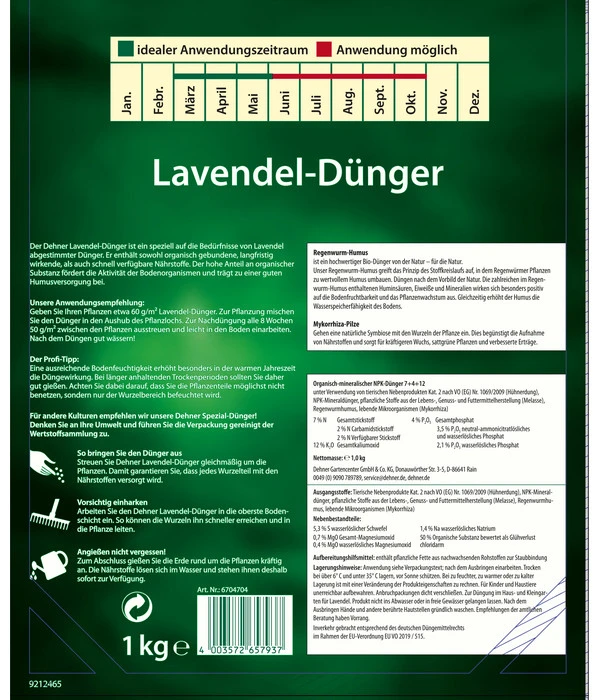 Dehner Lavendel-Dünger, 1 Kg 4 Dehner Lavendel-Dünger, 1 Kg – Bild 2