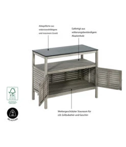 Dehner Doppelschrank Southampton, Ca. B100/H90/T50 Cm -Gartenmöbel Store 6713705 WE IG 001 SchrankSouthhampton100Grau