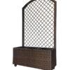 Dehner Polyrattan-Kasten Mit Spalier Und Rollen, Ca. B81/H144/T33 Cm, Braun -Gartenmöbel Store 6727259 WE FS 001 DehnerPolyrattanBlumenkastenmitSpalier