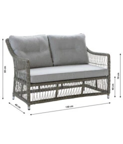 Dehner Geflechtlounge Santos, 4-teilig -Gartenmöbel Store 6875074 WE BG 001 LoungeSantosNEU