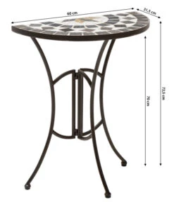 Dehner Mosaiktisch Diana Halbrund, Ca. B60/H72,5/T31,5 Cm 8 Dehner Mosaiktisch Diana Halbrund, Ca. B60/H72,5/T31,5 Cm -Gartenmöbel Store 6875082 WE BG 001 TischDiana