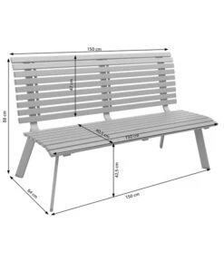 Dehner Bank London, 3-Sitzer -Gartenmöbel Store 6893762 6893770 6893788 WE DE 001 AlubankLondonSkizze