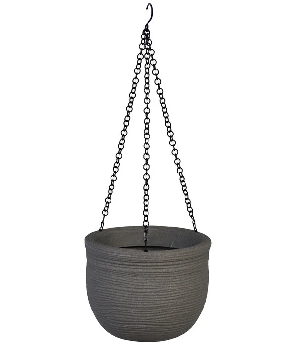 Vasar Kunststoff-Hängeampel Mit Rillen Ghisa, Rund, Dunkelgrau, Ca. Ø25/H19 Cm 3 Vasar Kunststoff-Hängeampel Mit Rillen Ghisa, Rund, Dunkelgrau, Ca. Ø25/H19 Cm