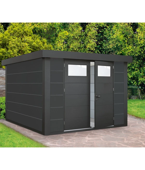 Wolff Finnhaus Metallgerätehaus Eleganto 2724, Ca. B288/H227/T258 Cm 4 Wolff Finnhaus Metallgerätehaus Eleganto 2724, Ca. B288/H227/T258 Cm – Bild 2