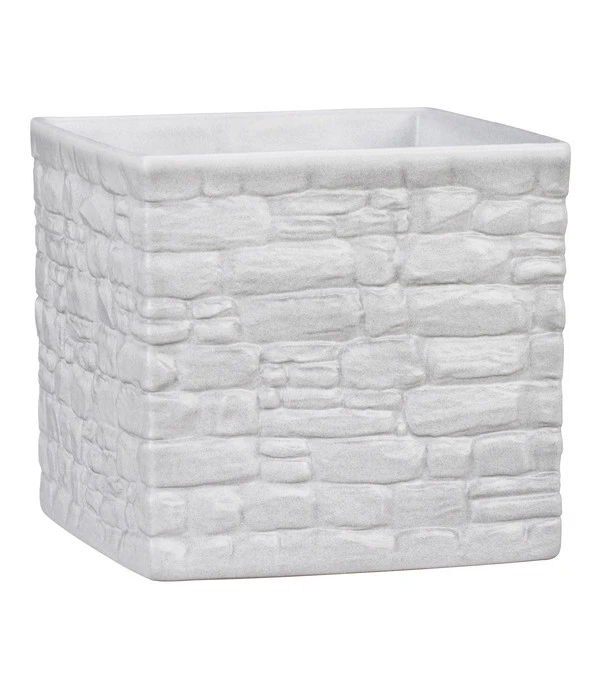 Scheurich Keramik-Übertopf Blanca, Eckig 3 Scheurich Keramik-Übertopf Blanca, Eckig