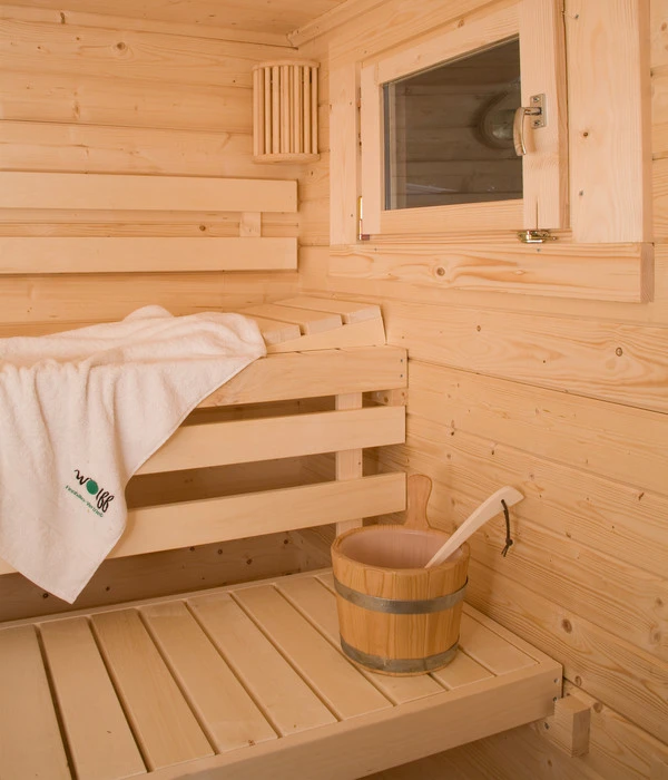 Wolff Finnhaus Saunahaus De Luxe Eurika 70, Ca. B480/H257/T360 Cm 8 Wolff Finnhaus Saunahaus De Luxe Eurika 70, Ca. B480/H257/T360 Cm – Bild 6
