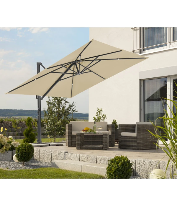 Schneider Ampelschirm Rhodos Smart, Quadratisch, Ca. B300/T300 Cm 7 Schneider Ampelschirm Rhodos Smart, Quadratisch, Ca. B300/T300 Cm – Bild 5