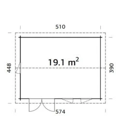 Palmako Gartenhaus Iris, Ca. B574/H262/T448 Cm -Gartenmöbel Store 6975569 WE BG 001 BlockbohlenhausIrisNatur