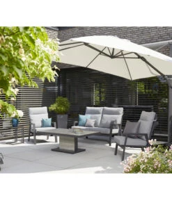 Siena Garden Ampelschirm Sunset N+, Quadratisch, Ca. B300/T300 Cm -Gartenmöbel Store 6988075 WE MO 001 SienaGardenAmpelschirmSunsetN300x300cmGrau