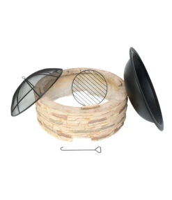 Westmann Feuerstelle, Ca. B90/H54/T90 Cm 12 Westmann Feuerstelle, Ca. B90/H54/T90 Cm -Gartenmöbel Store 6992572 WE FS 003 FeuerschaleMGitter90cm