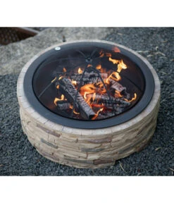 Westmann Feuerstelle, Ca. B90/H54/T90 Cm 16 Westmann Feuerstelle, Ca. B90/H54/T90 Cm -Gartenmöbel Store 6992572 WE MO 004 FeuerschaleMGitter90cm